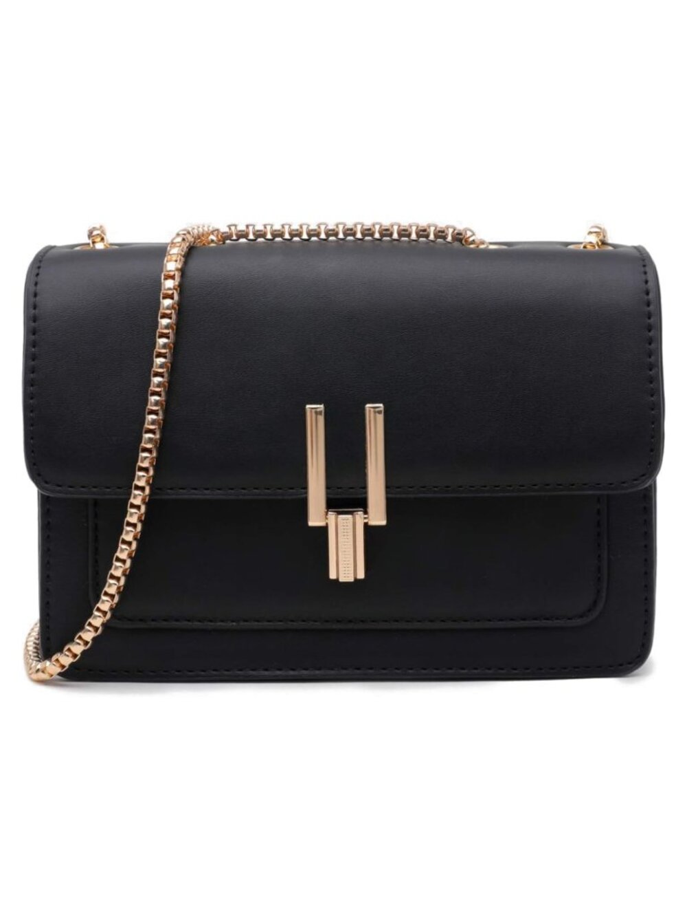 Women's Faux Leather Satchel Crossbody Bag Turn Lock Chic